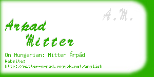 arpad mitter business card